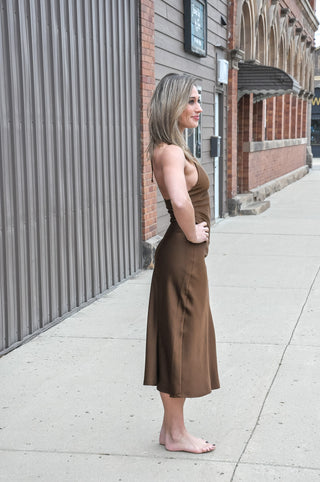 Afterglow Satin Halter Midi
