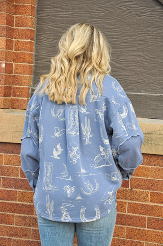 All Over Western Printed Shacket