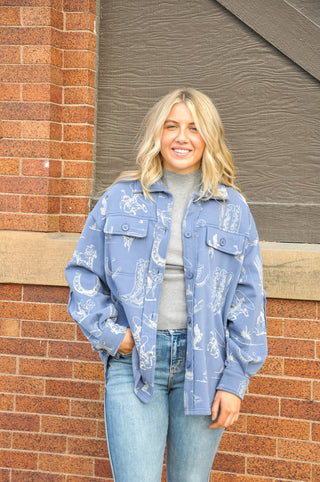All Over Western Printed Shacket