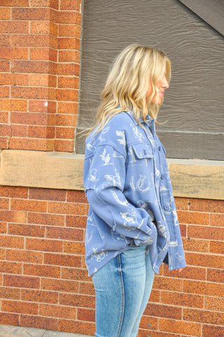 All Over Western Printed Shacket