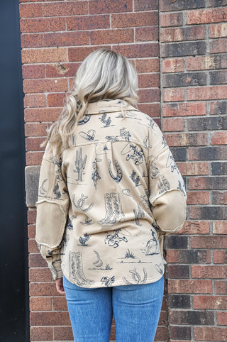 All Over Western Printed Shacket