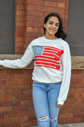 America Flag French Terry Sweatshirt