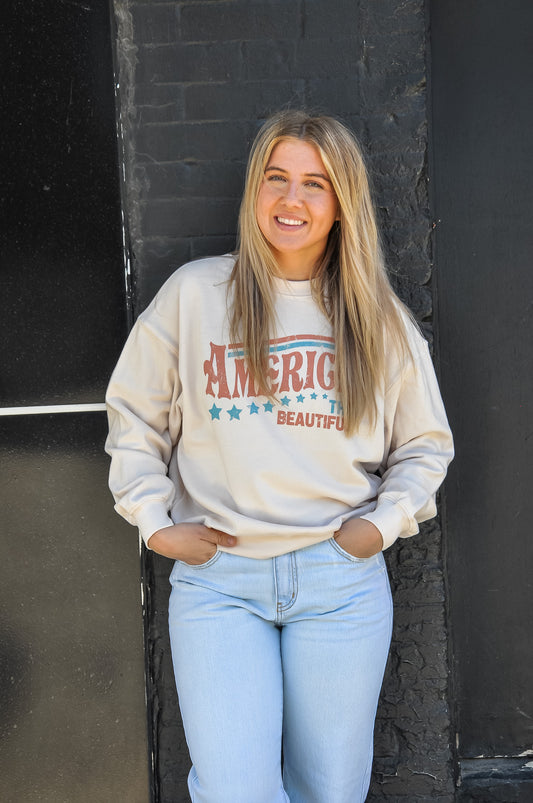 "America The Beautiful" Graphic Sweatshirt