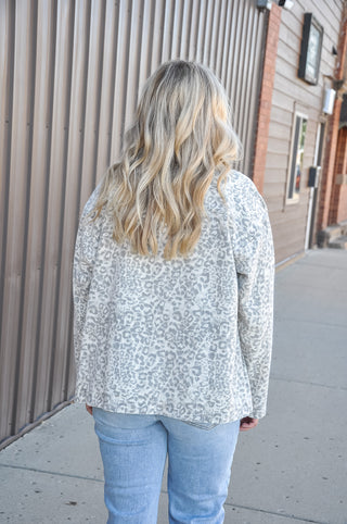 Animal Print Long Sleeve Barn Jacket