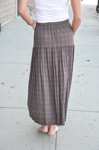 Autumn Check Tiered Skirt