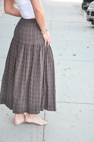 Autumn Check Tiered Skirt