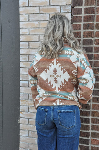 Aztec Henley Woven Pullover