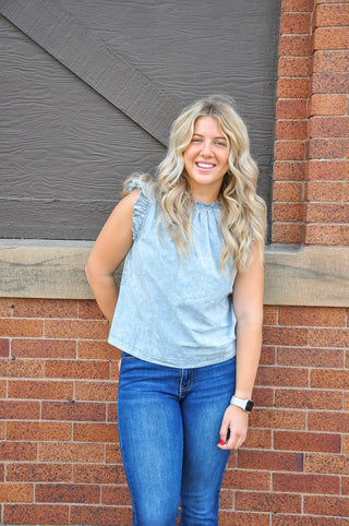 Baby Blues Ruffle Cute Blouse