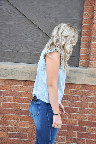 Baby Blues Ruffle Cute Blouse