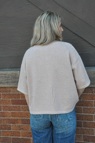 Ballet Brushed Button-Up Sweater