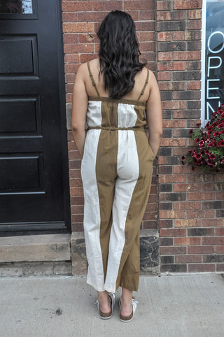 Beautifully Brown Blocked Jumpsuit