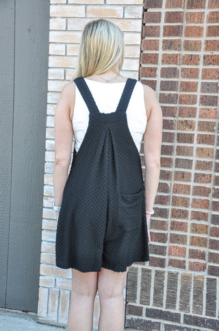 Birdseye Textured Wide Leg Shortalls