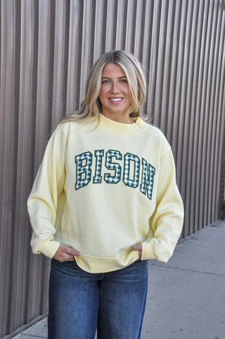 Bison Gingham Mockneck