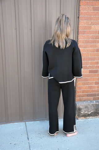 Black Striped Bottom Sweater Set