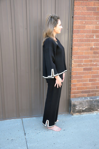 Black Striped Bottom Sweater Set