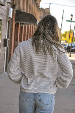 Blanket Stitch V-Neck Top