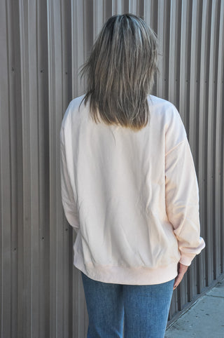 Blessed Embroidered Mock Neck Sweatshirt