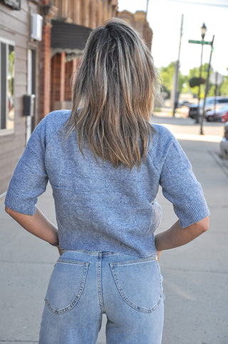 Blue Smoke Basket Weave Knit Sweater Cardigan