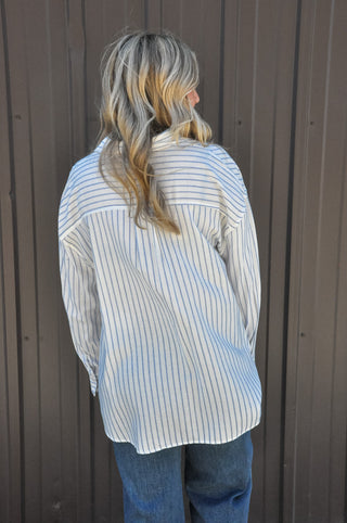 Blue Striped Button-up Shirt