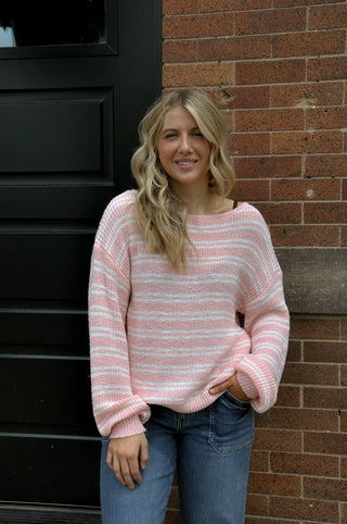 Boat Neck LS Stripe Sweater
