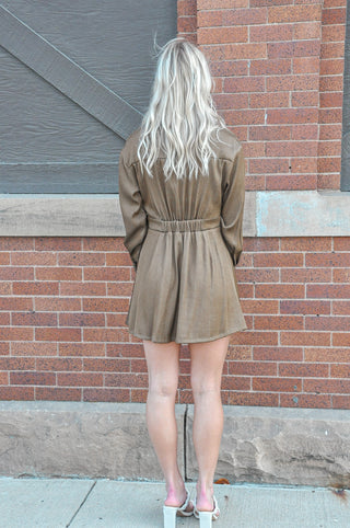 Bonnie Brown Denim Flare Dress