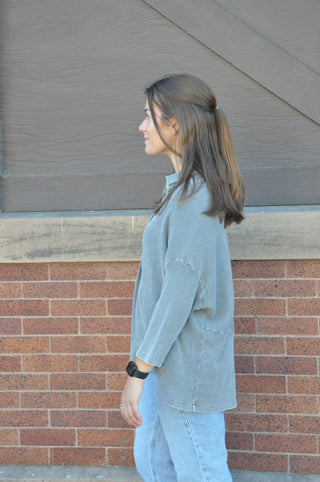 Boxy Washed Thermal Top | JQ Clothing Co.