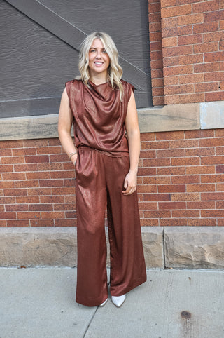 Brick MR Wide Palazzo Pant Set