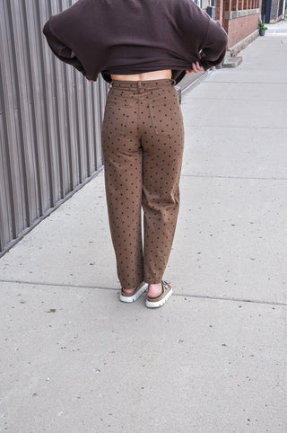 Brown Sugar Min Wash Polka Dot Pants