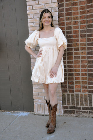 Bubble Skirt Babydoll Mini Dress
