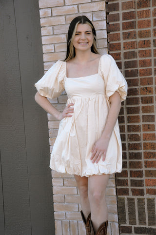 Bubble Skirt Babydoll Mini Dress