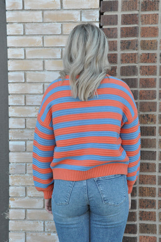 Burnt Orange Striped Sweater