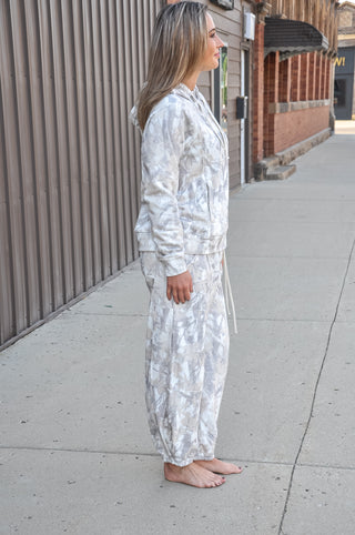 Camo Printed French Terry Pants Set, view 3