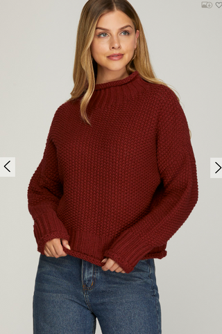 Greta Garnet Turtleneck Sweater | JQ Clothing Co.