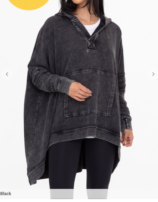 MB Oversized Cotton Poncho with Hood