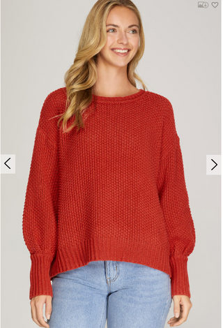 Beryl Brick Waffle Knit Sweater | JQ Clothing Co.