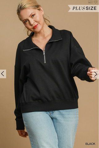 Curvy Luxeknit Half Zip Top | JQ Clothing Co.