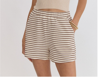 Serene Striped  HW Pocket Shorts | JQ Clothing Co.