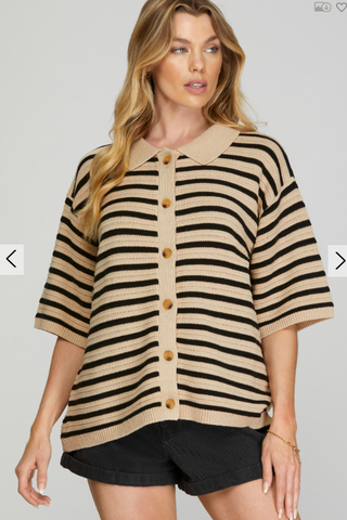 Samantha Striped Sweater Top | JQ Clothing Co.