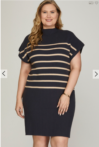 Curvy Storme Striped Sweater Dress | JQ Clothing Co.