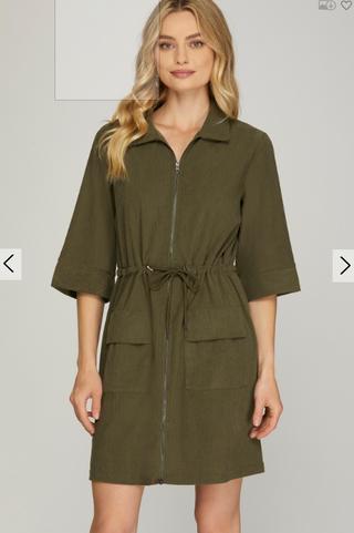 Codi Corduroy Zip Up Dress | JQ Clothing Co.