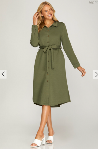 Shelby LS Textured Shirt Dress | JQ Clothing Co.