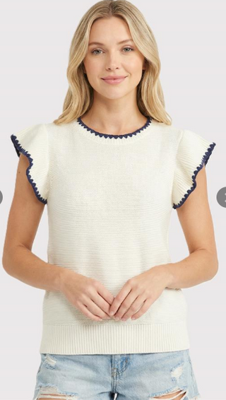 Blanket Stitched SS Sweater | JQ Clothing Co.