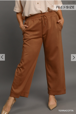 Tess Terracotta Curvy Luxeknit Pants | JQ Clothing Co.