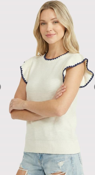 Blanket Stitched SS Sweater | JQ Clothing Co.