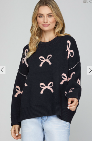 Berkeley Bow Pattern Sweater | JQ Clothing Co.