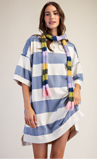 Rugby Stripe Washed Terry Dress
