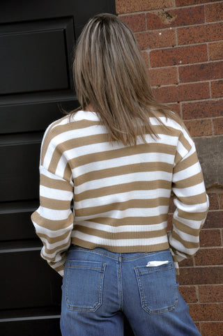 Casual Khaki Knit Cardigan