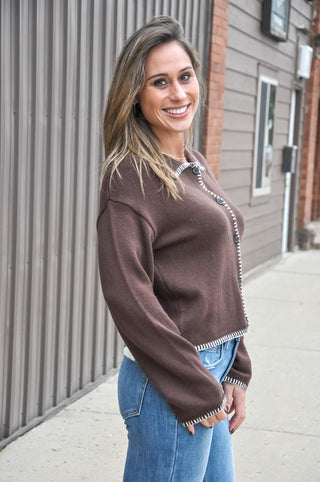 Chalet Stitch Collar Cardigan