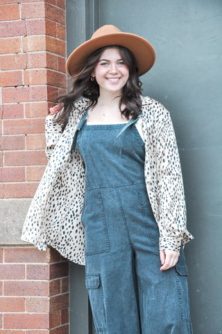 Cheetah Print Long Sleeve Blouse