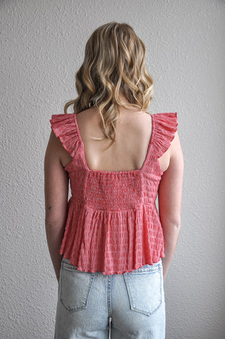 Cherry Red Gingham Tank Top